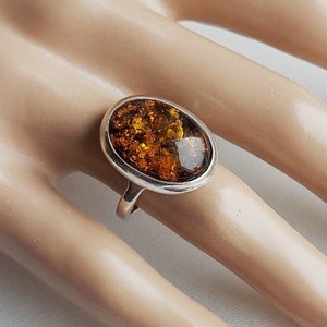 Ring silver silver ring amber silver 835 vintage