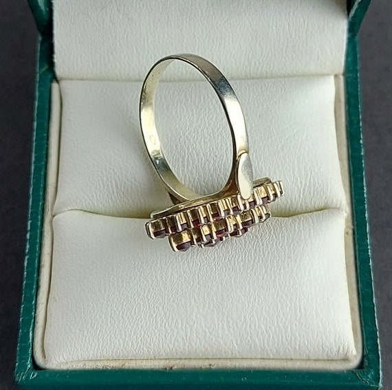 Garnet Ring Bohemia Garnet Art Nouveau Silver 835… - image 7