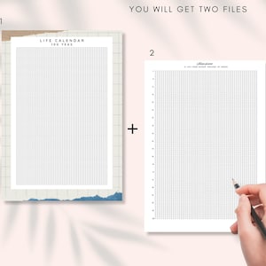 Life calendar / A 100-week-year human life in weeks / Printable digital calendar / My life in Weeks Poster