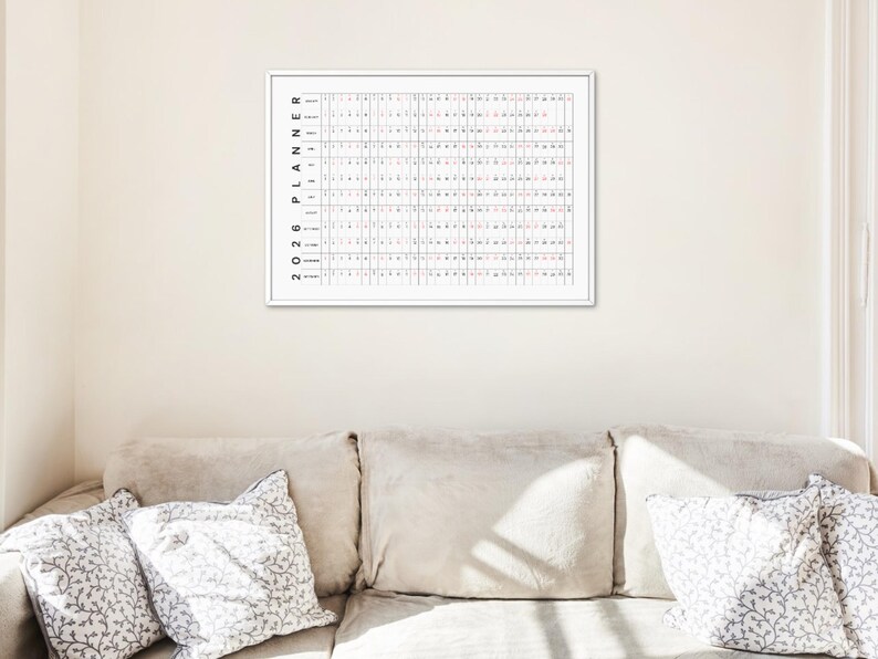 2026 Year at a Glance Planner Printable | Modern Minimalist Wall ...