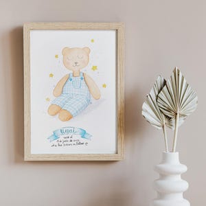 Lámina de nacimiento, natalicio, datos de nacimiento, lámina bebé personalizada A4, regalo personalizado para habitación infantil