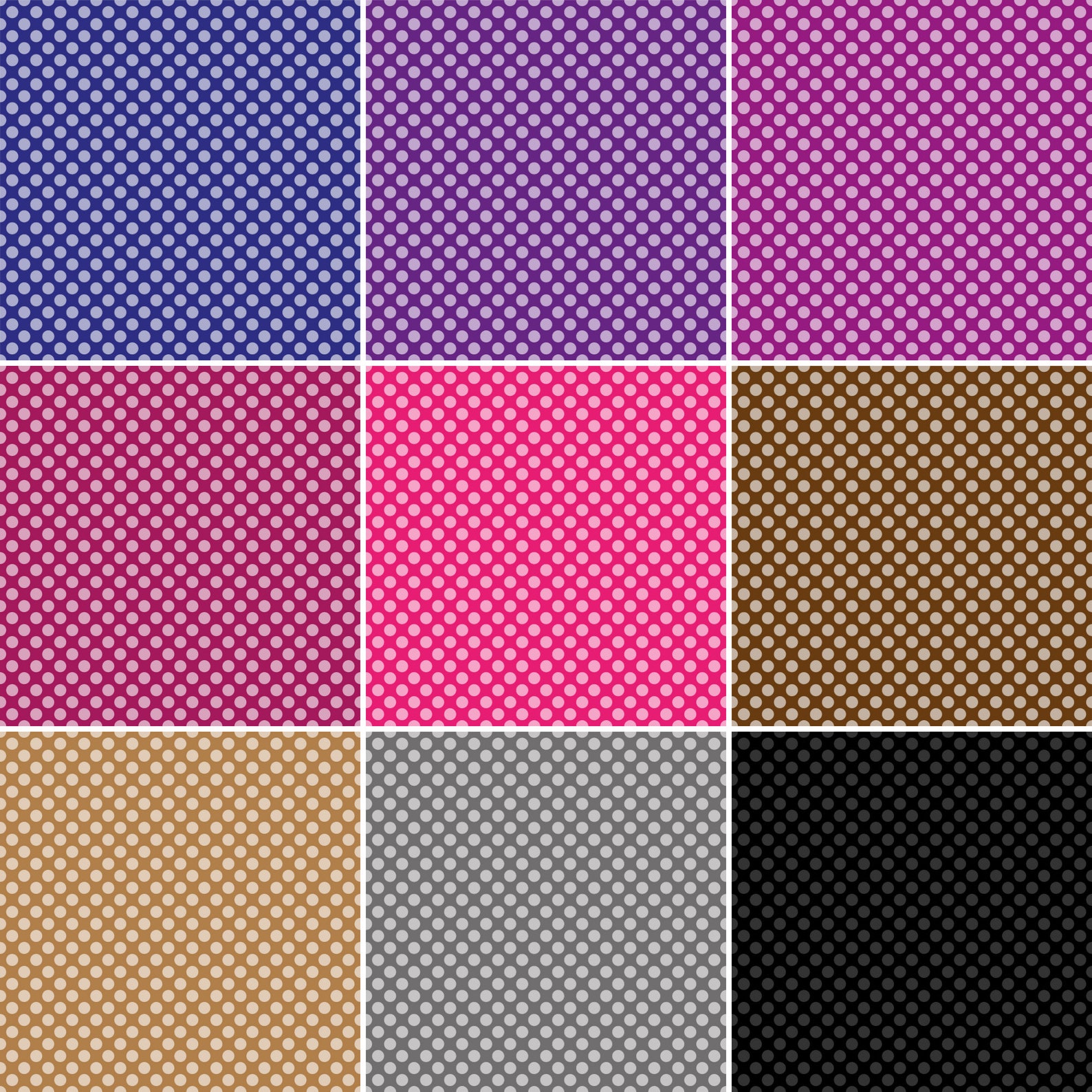 Tinted Polka Dot Background Digital Papers Rainbow Monochromatic Polka ...