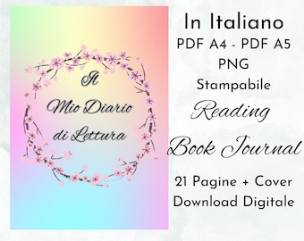 Italian Reading Diary Printable Reading Diary Italian Book Journal Printable Reading Tracker Log PDF A4 PDF A5 PNG Printable