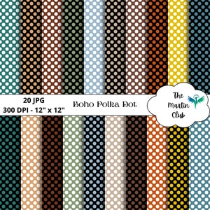Boho Polka Dot Background Digital Papers Polka Dot Scrapbook Pattern - Digital Download - Personal and Commercial Use