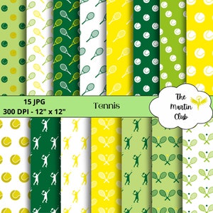 Tennis Digitale Papiere Tennis Hintergrund Sport Scrapbook Papiermuster - Digitaler Download - Persönliche und kommerzielle Nutzung