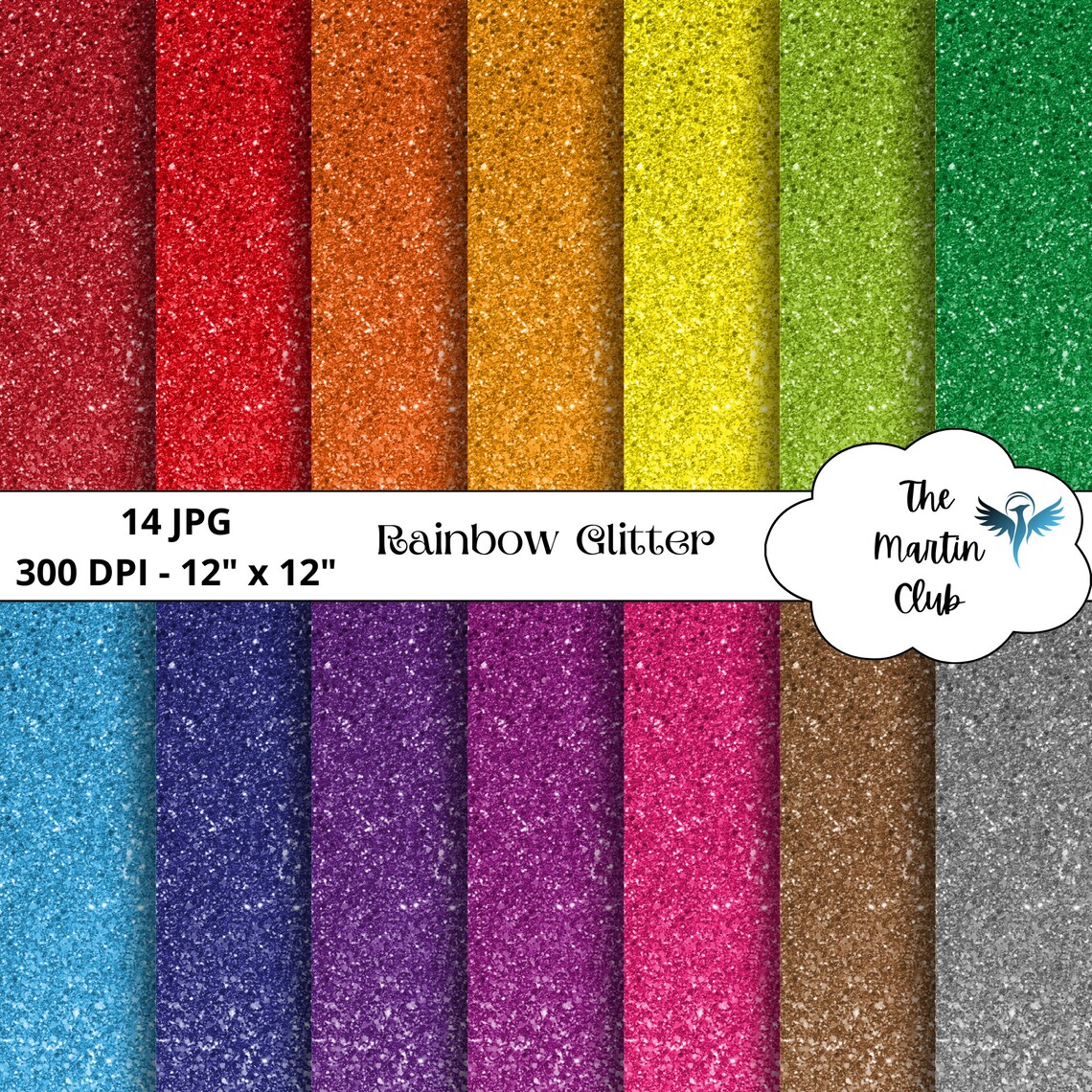 Glitter Background Digital Papers Rainbow Glitter Digital Paper Texture ...