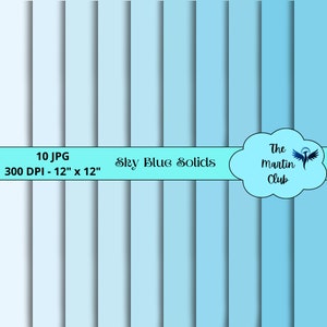 Sky Blue Solids Background Digital Papers Light Blue Solids Scrapbook Paper - Digital Paper Digital Download Personal & Commercial Use