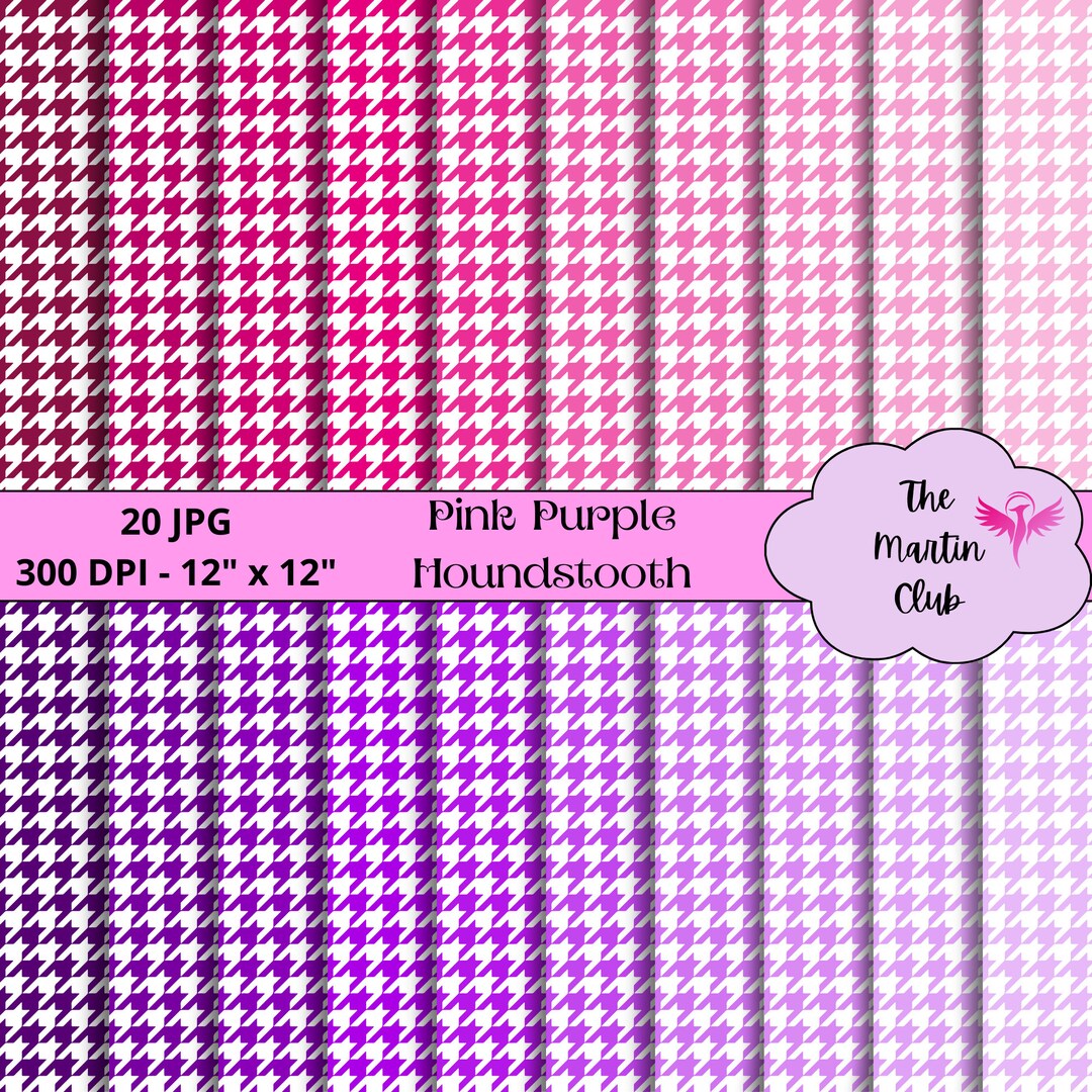 Houndstooth Background Digital Papers Pink Purple Houndstooth Scrapbook ...