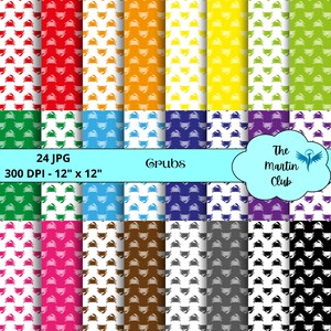 Crubs Achtergrond Digitale Papers Regenboog Getint en Wit Crubs Scrapbook Papier Patroon - Digitale Download - Persoonlijk en Commercieel Gebruik