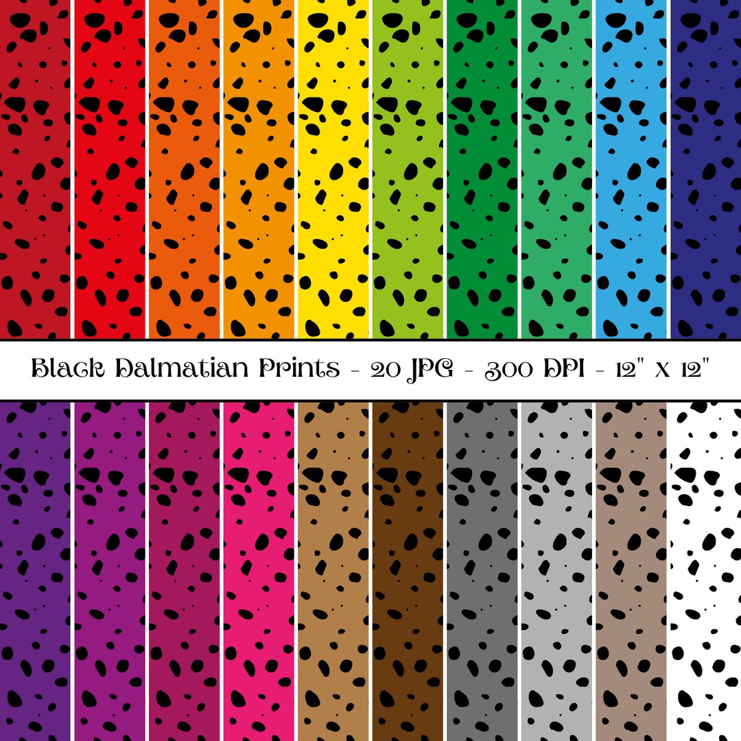 Black Dalmatian Print Background Digital Papers Dalmatian - Etsy