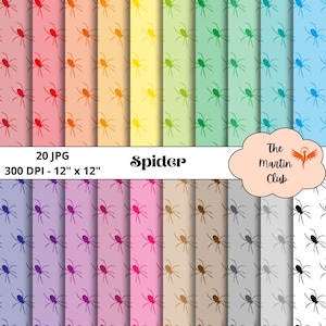 Spinnen Digitale Papers Getinte Spinnen Scrapbook Patroon Halloween Achtergrond - Digitale Download - Persoonlijk en Commercieel Gebruik