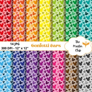 Mickey Mouse oren achtergrond digitale papieren Confetti muis oren Scrapbook papier patroon - digitale download - persoonlijk en commercieel gebruik