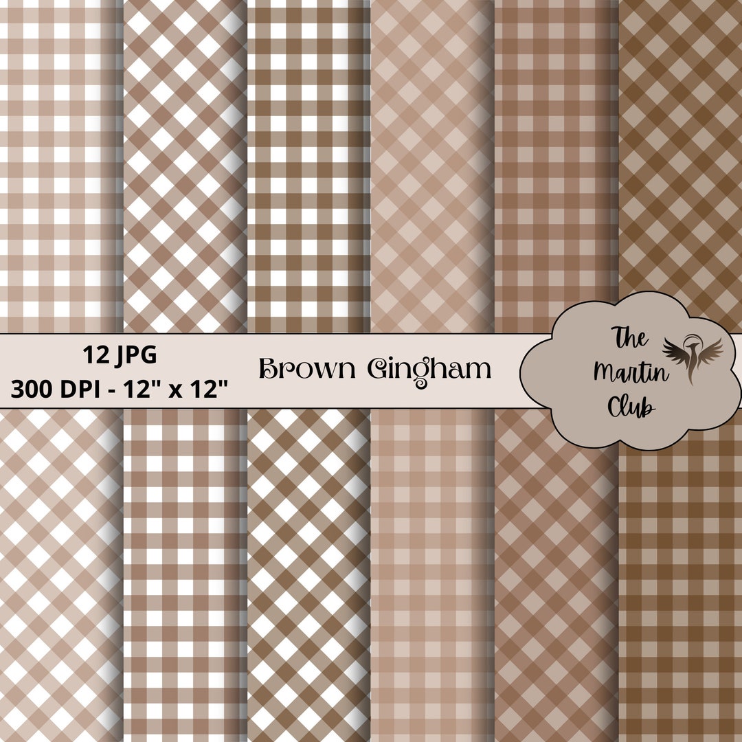 Brown Gingham Background Digital Papers Brown Chocolate Gingham Digital ...