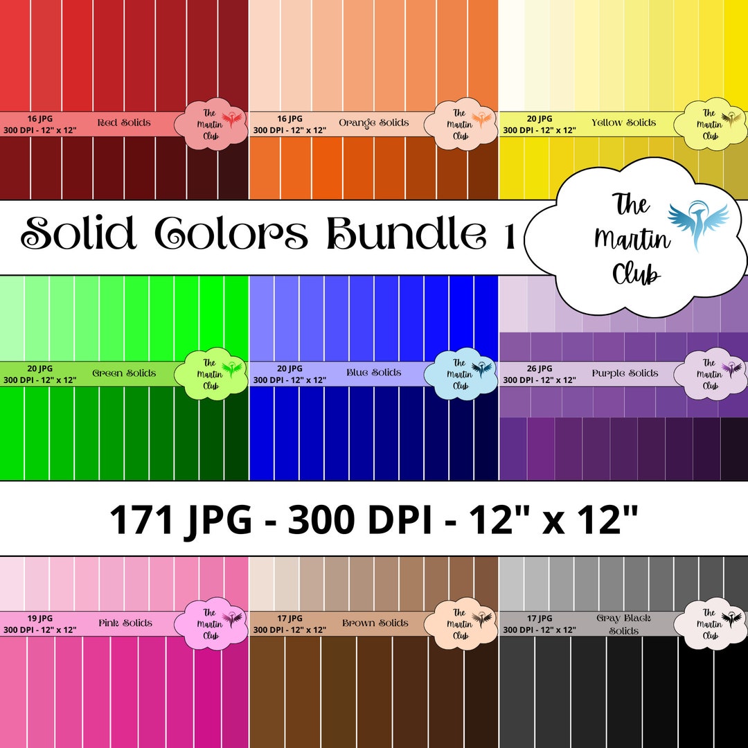Solid Colors Bundle Background Digital Papers Solid Digital Scrapbook ...