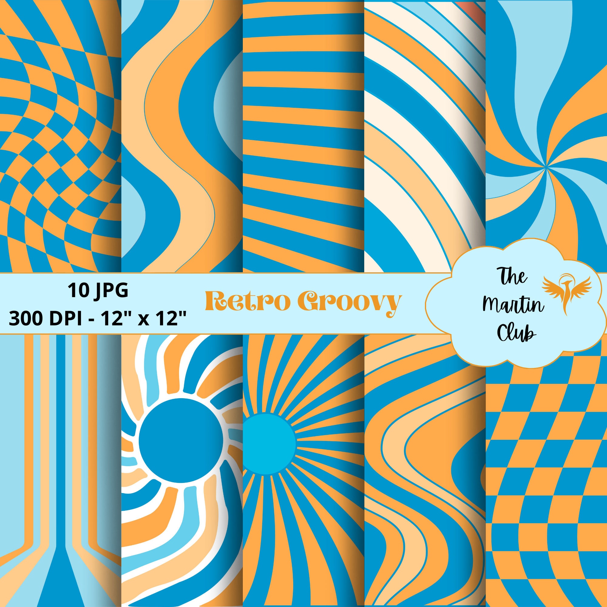 orange and blue retro