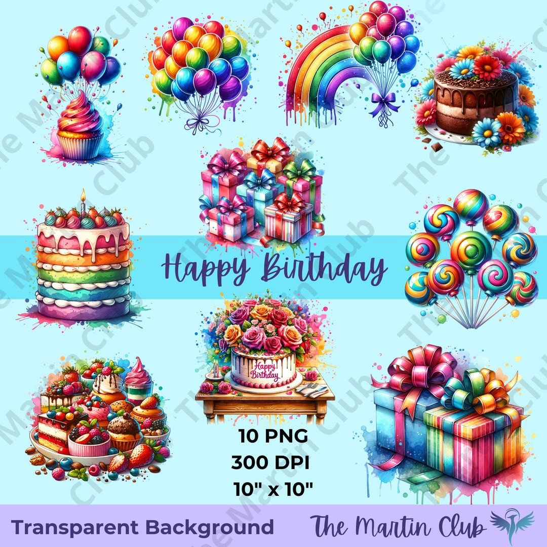 Happy Birthday Clip Art Party Clip Art PNG Transparent Background