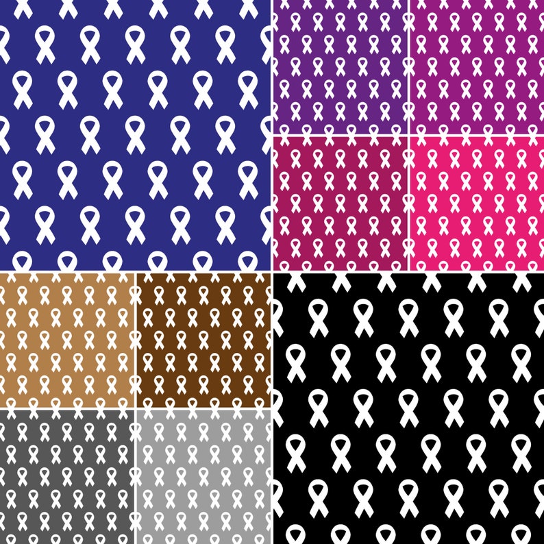 Pattern Cancer Ribbon Cap Cancer Ribbon Digital Paper Background White Rainbow Cancer Ribbon ...