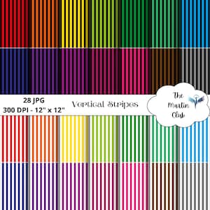 Vertical Stripes Background Digital Papers - White Black Vertical Stripes Scrapbook Paper - Digital Download - Personal & Commercial Use