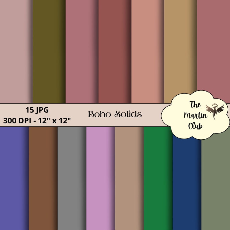 Boho Solids Background Digital Papers Light Soft Solids Scrapbook Paper ...