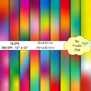 Regenbogen-Farbverlaufs-Hintergrund, digitale Papiere, helles Regenbogen-Farbverlaufs-Scrapbook-Papier – digitaler Download – kommerzielle Nutzung