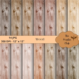Fondo de textura de madera Papeles digitales Patrón digital de madera marrón - Descarga digital - Uso personal y comercial