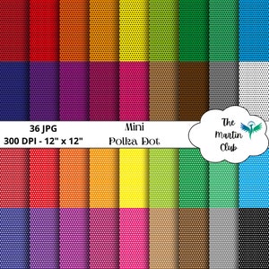 Mini Polka Dot Background Digital Papers Mini Rainbow Black White Polka Dot Scrapbook - Digital Download - Personal & Commercial Use