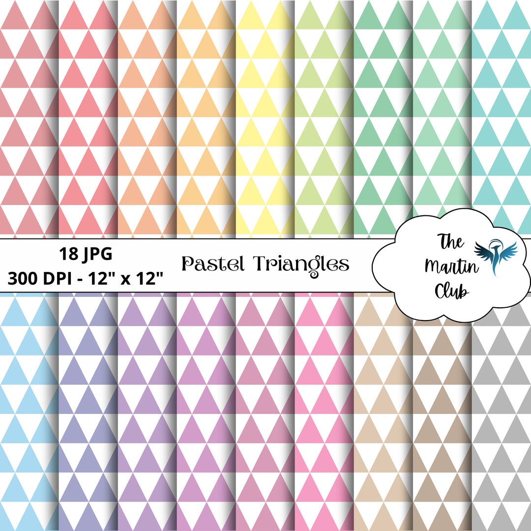 Pastel Triangles Background Digital Papers Pastel Triangles Scrapbook ...
