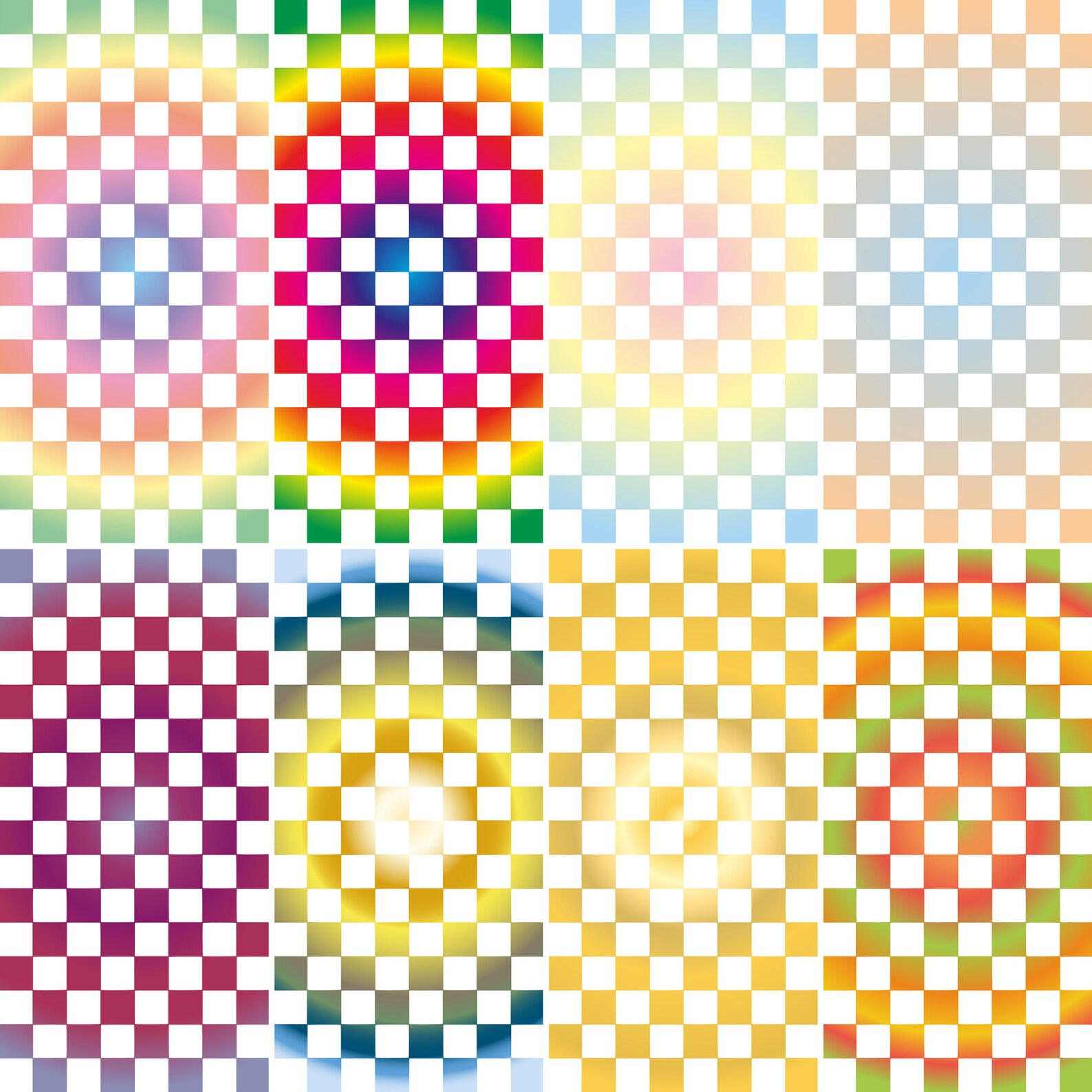 Gradient Checkered Background Rainbow Checks Digital Papers - Etsy