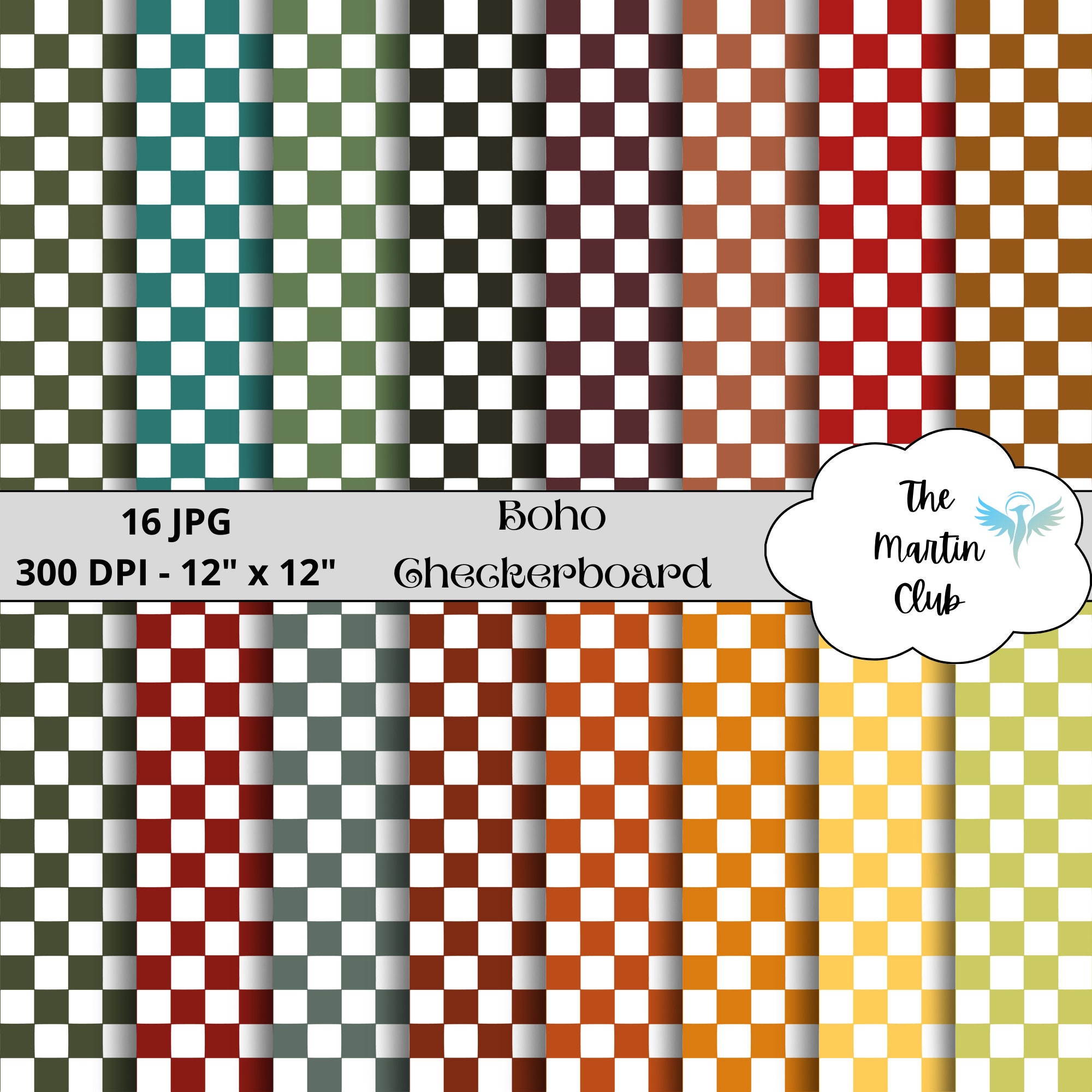 Boho Checkers Boho Checkered Background Baroque Checks Digital Papers Checkers ...