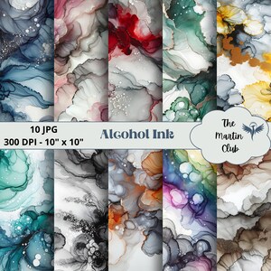 Alcohol Ink Background Digital Papers Abstract Scrapbook Pattern - Digital Download - Personal and Commercial Use