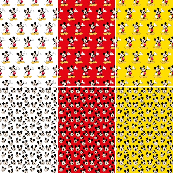 Mickey Mouse Background Digital Papers Yellow Black Red  display picture 1