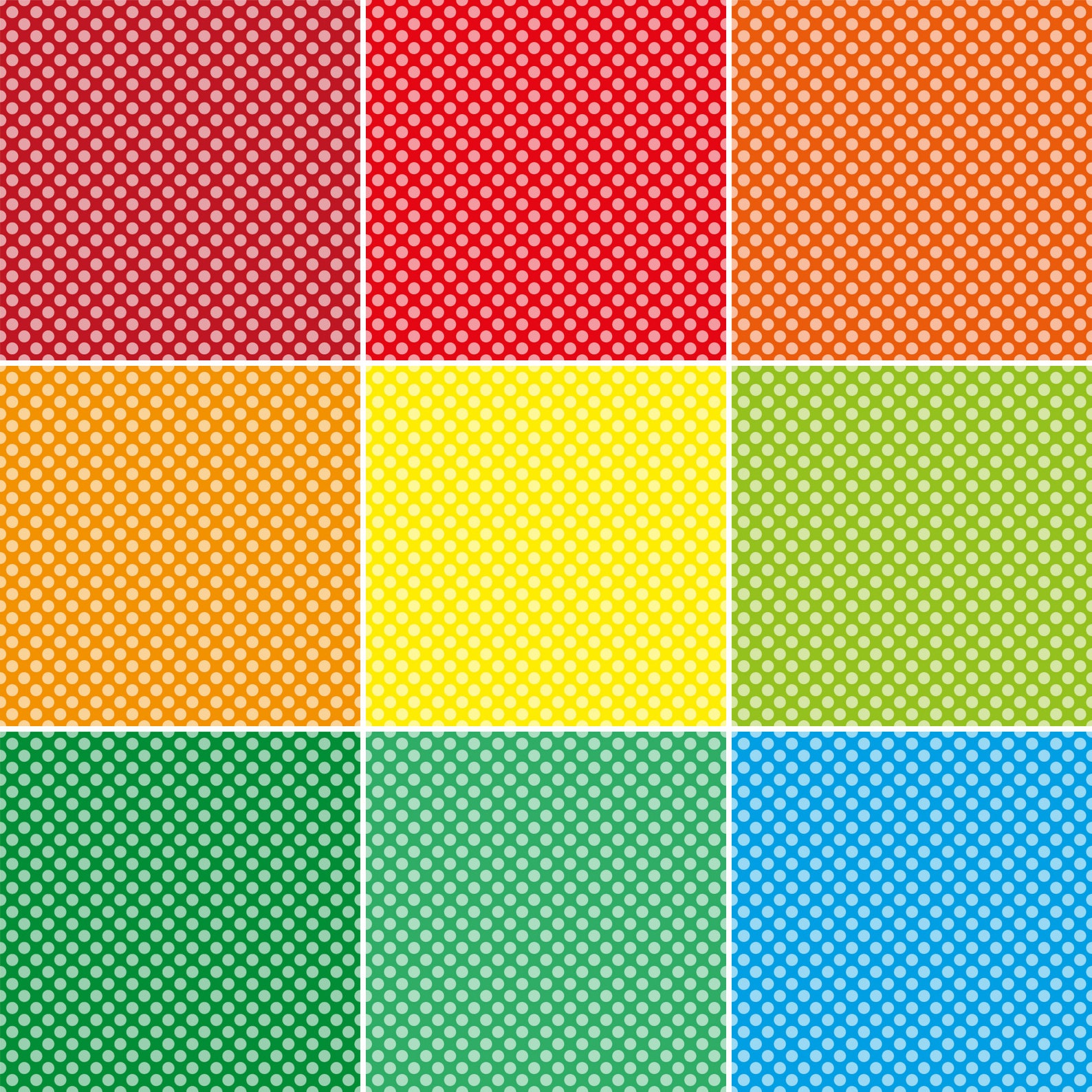 Tinted Polka Dot Background Digital Papers Rainbow Monochromatic Polka ...