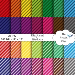 Diagonal Stripes Background Digital Papers White Black Diagonal Stripes Scrapbook Paper - Digital Download - Personal & Commercial Use