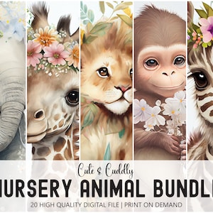 CUTE NURSERY ANIMALS (20 Images) - Baby Animals, Perfect For Nursery, Childs Bedroom, Digital Download, Print On Demand, Gender Neutral, 3:2