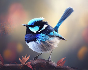 Superb Fairy Wren, Blue Wren, Australian Wren - (3:2 Aspect) - Digital Download Print, High Resolution