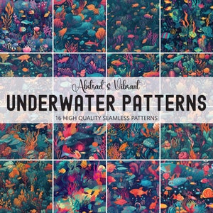 Abstract Underwater Pattern | Seamless Ocean PNG (Digital Paper)