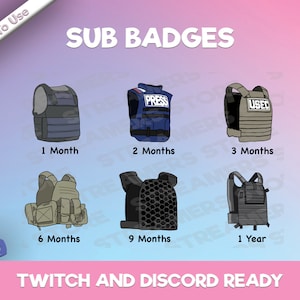 Tarkov Armor Sub Badges - Tarkov Twitch Sub Badges - YouTube - Discord -Streamer Sub Badges - Community Sub Badges