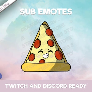 Kawaii Pizza Emote - Twitch Emote - YouTube Emote - Discord Emote - Streamer Emote - Community Emote
