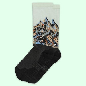 Rocky mountains novelty crew socks - cozy and fun hiking socks for men and women