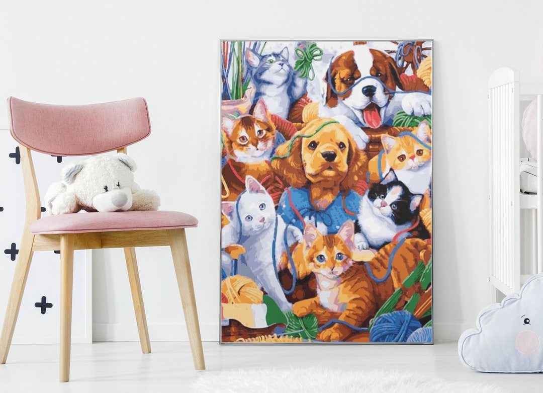 Cute Animals Paint by Number Pets Paint by Number for Adult Etsy
