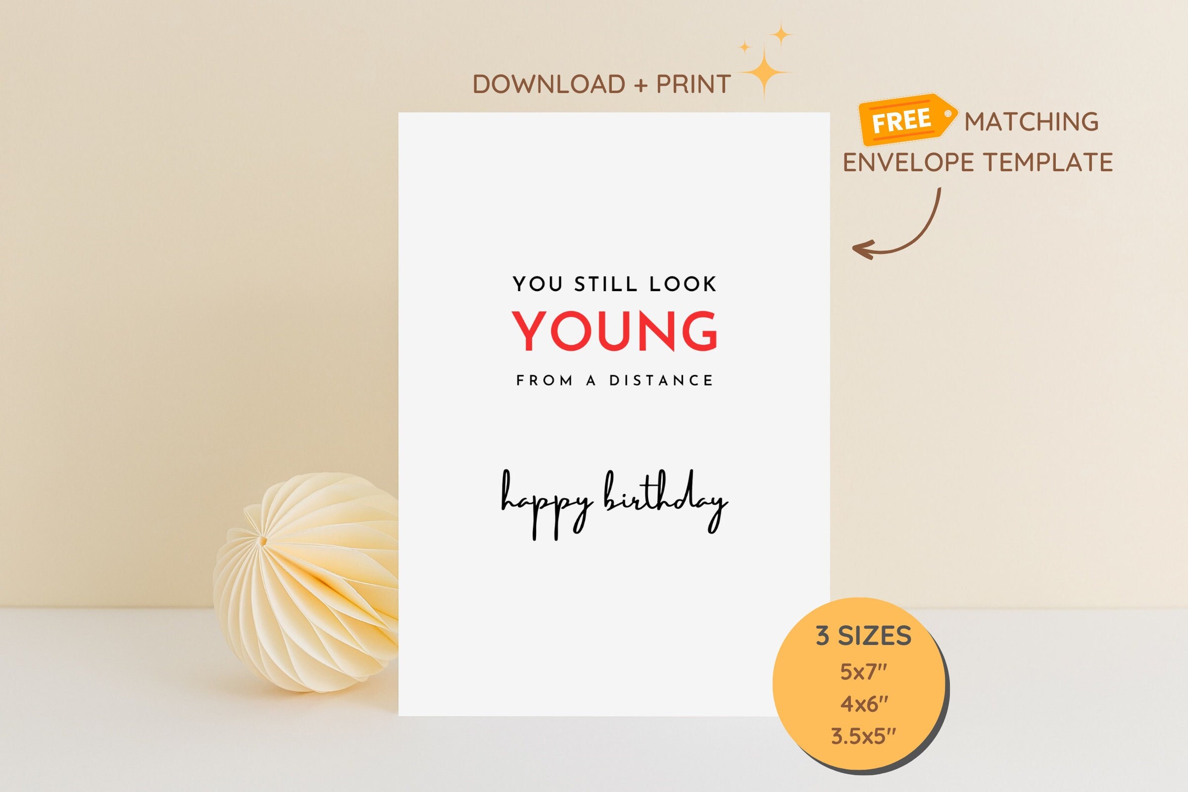 Printable Humorous Birthday Card, DIY Birthday Card, Trendy Birthday ...