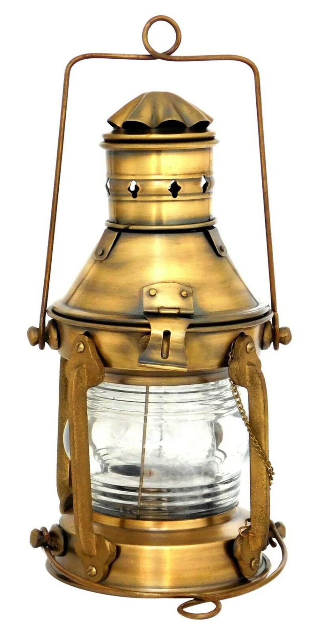 Nautical Anchor Ship Lantern / Maritime Boat Oil Light Lamp / Vintage