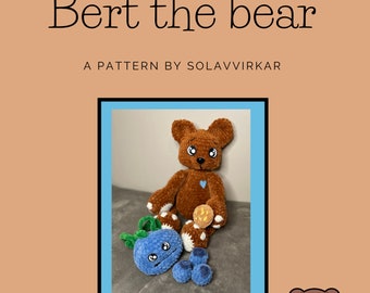 DIGITAL PATTERN - Low sew Bert the bear eng/swe