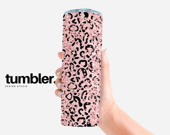 20 Oz Skinny Tumbler Pink Glitter Wrap Tapered Straight Template ...
