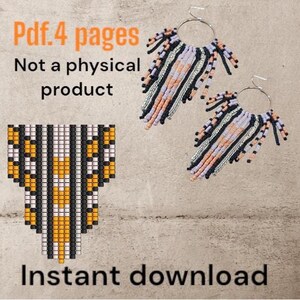 Franjes aan een hoepel, kralenpatronen, ponyoorbel, digitaal product, onmiddellijke download, pdf, doe-het-zelf