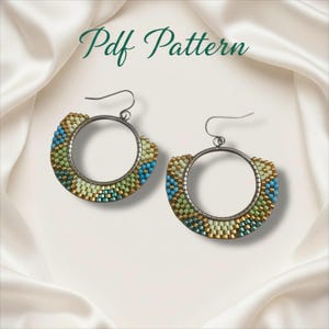Beaded Hoop Earring Pattern: Brick Stitch PDF (Instant Download)