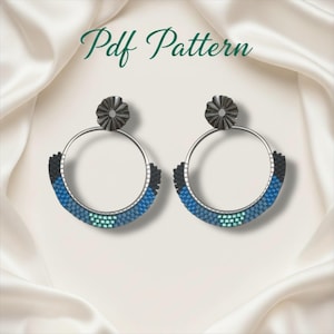 Beaded Hoop Earring Pattern: Brick Stitch PDF (Instant Download)
