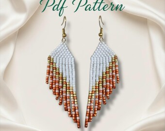 Beaded Angelwing Earrings Pattern: Brick Stitch PDF (Instant Download) Christmas Earring patterns