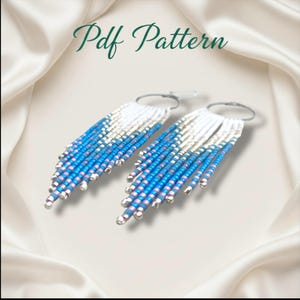 Beaded Hoop Earrings Pattern: Ombre Fringe, Miyuki Delica (PDF Download)