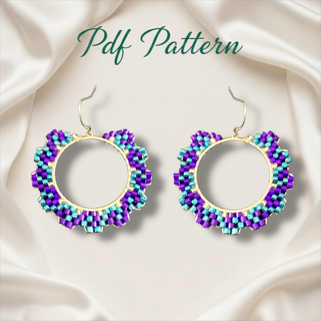 Ruffle Beaded Earring Patterns - Instant Download - Seed Bead Earrings ...